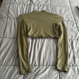 Crop top long sleeve mock neck
